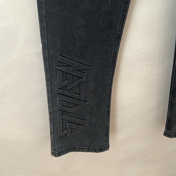 Stolen Girlfriends Club high rise taper black jeans with embossed leg sz XS - Picture 4 of 11